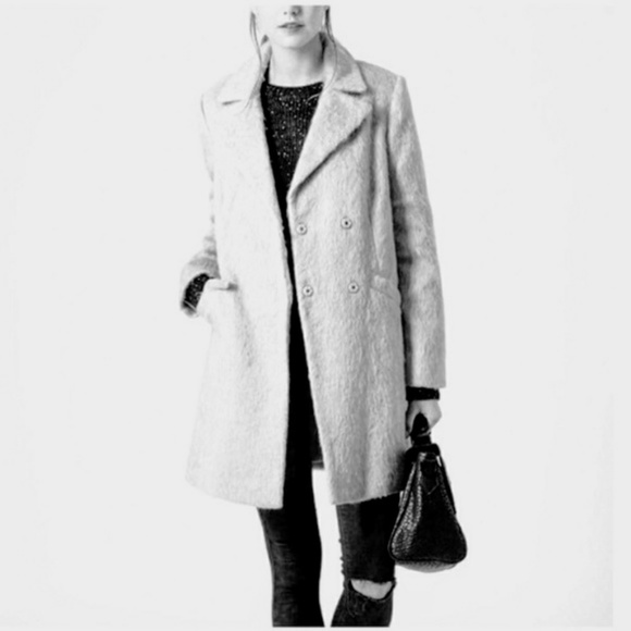Topshop Jackets & Blazers - Topshop Womens Textured Cream Pea Coat size 10